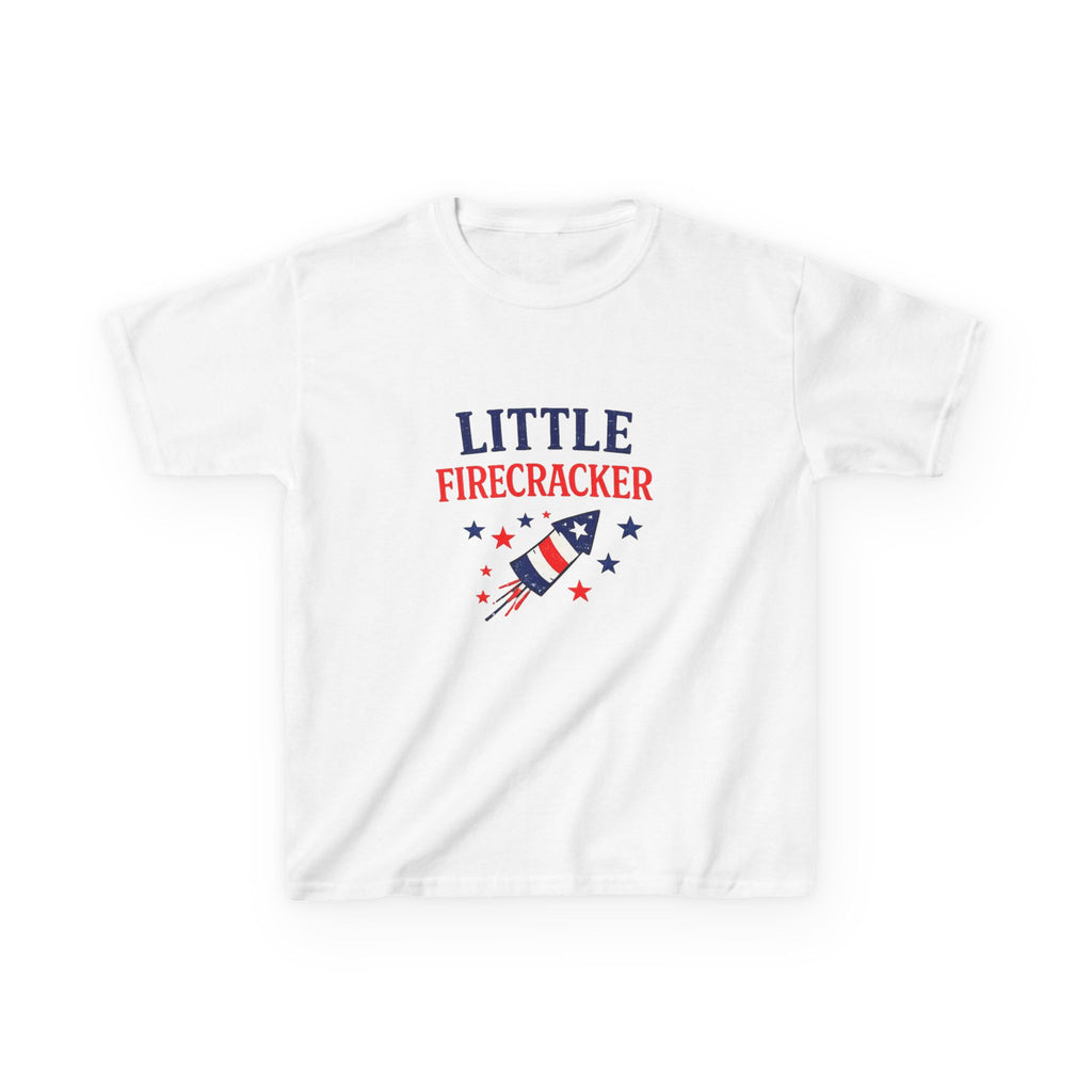 Little Firecracker Kids Tee | Patriotic Rocket, Fourth of July