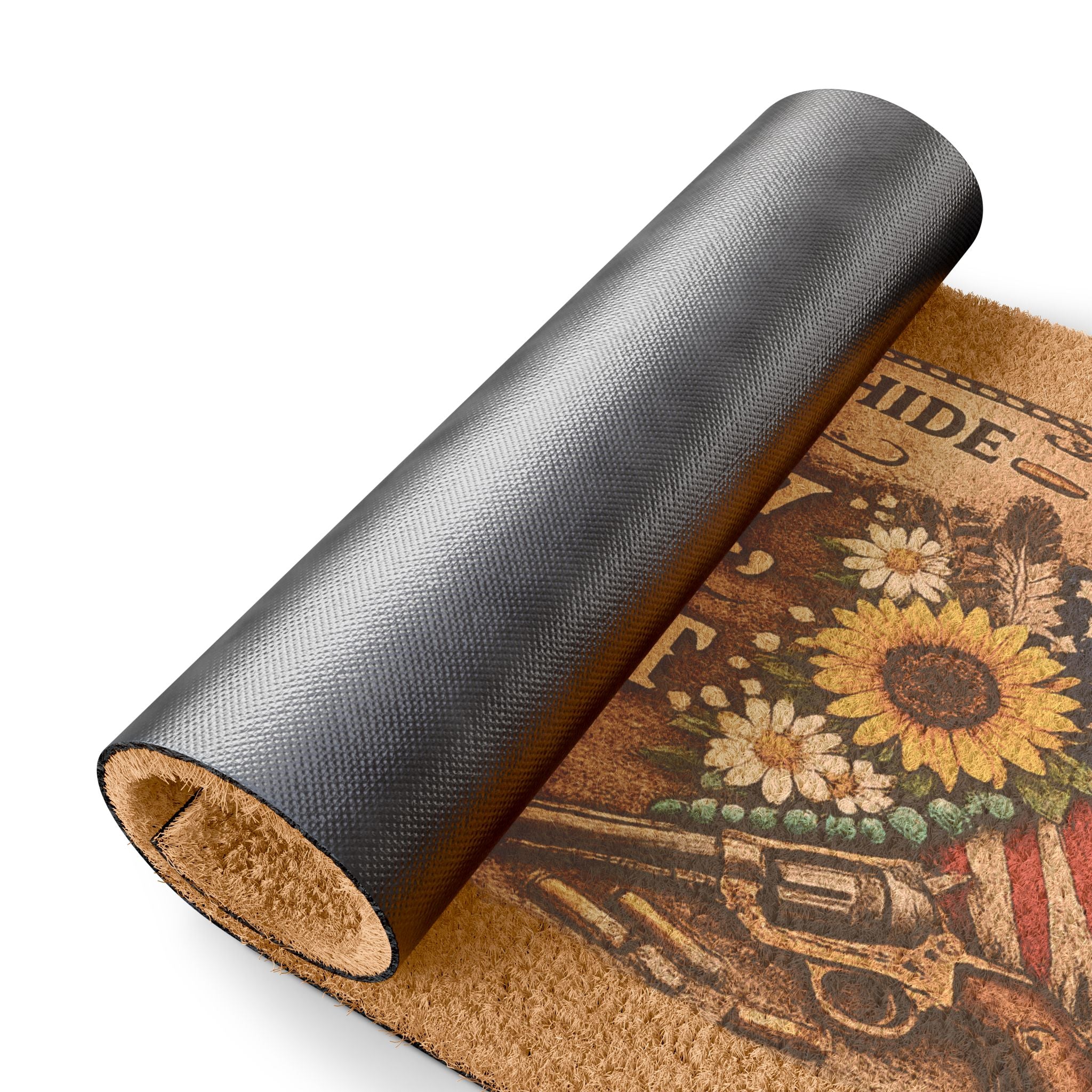 Here We Don't Hide Crazy We Aim To Show It Doormat | Cowboy Boots, Sunflower, American Flag