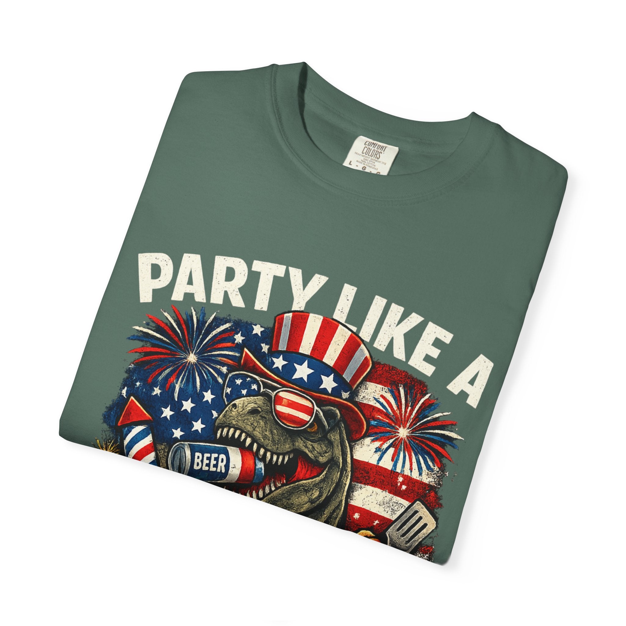 'Merica REX T-Shirt — Patriotic American Flag T-Rex Graphic Tee (Fourth of July)