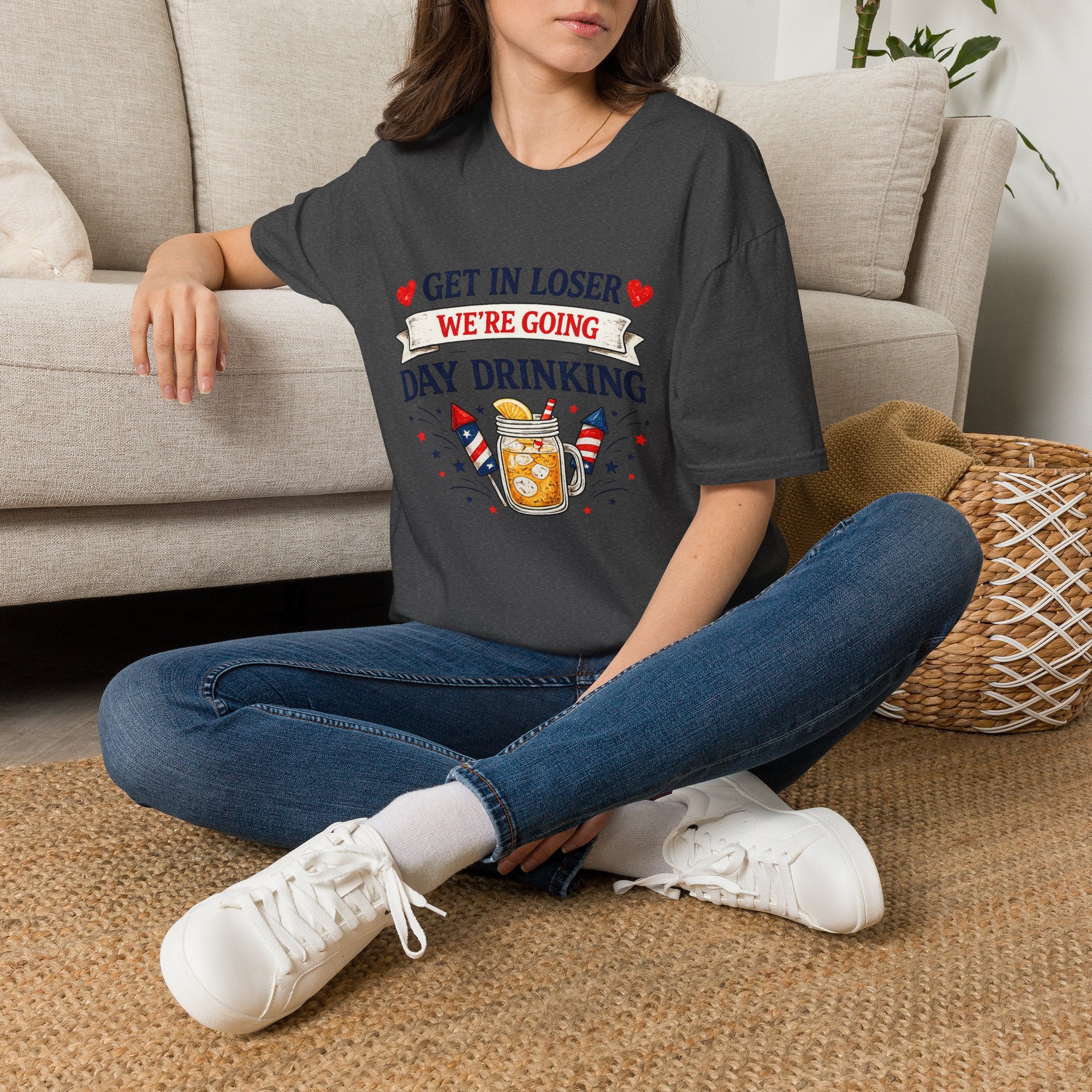 Get In Loser We're Going Day Drinking T-Shirt | Cocktail Graphic Tee