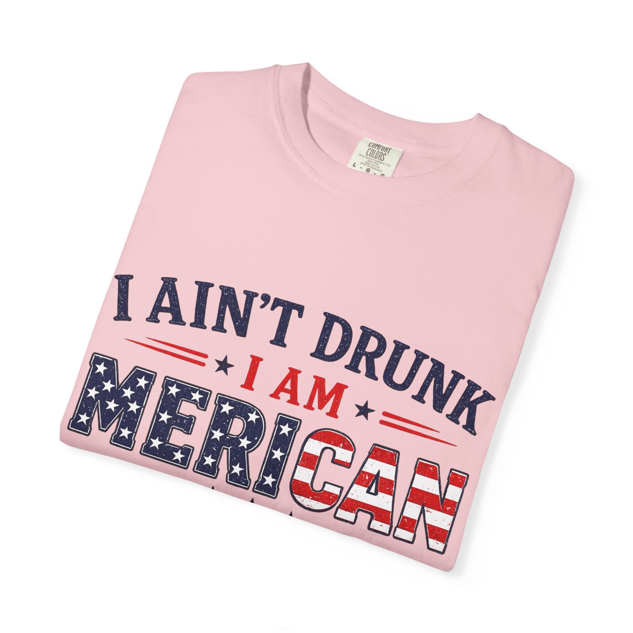 I Ain't Drunk I Am MERICAN T-shirt | American Flag Typography, Bacon Beer Freedom