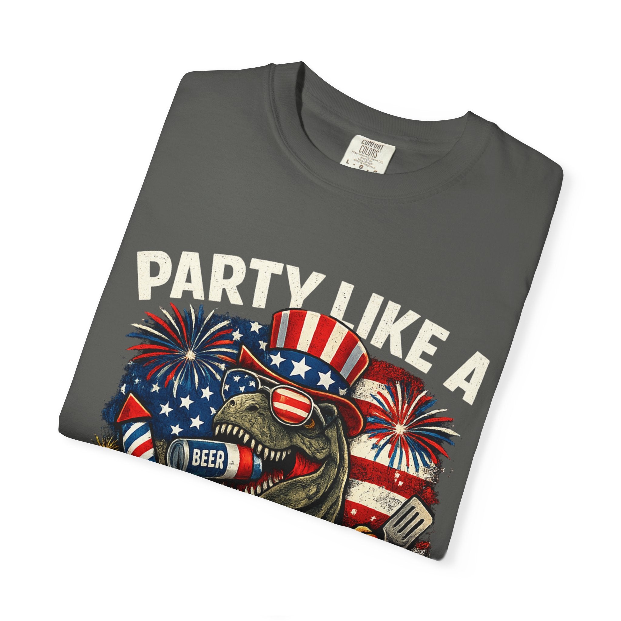 'Merica REX T-Shirt — Patriotic American Flag T-Rex Graphic Tee (Fourth of July)