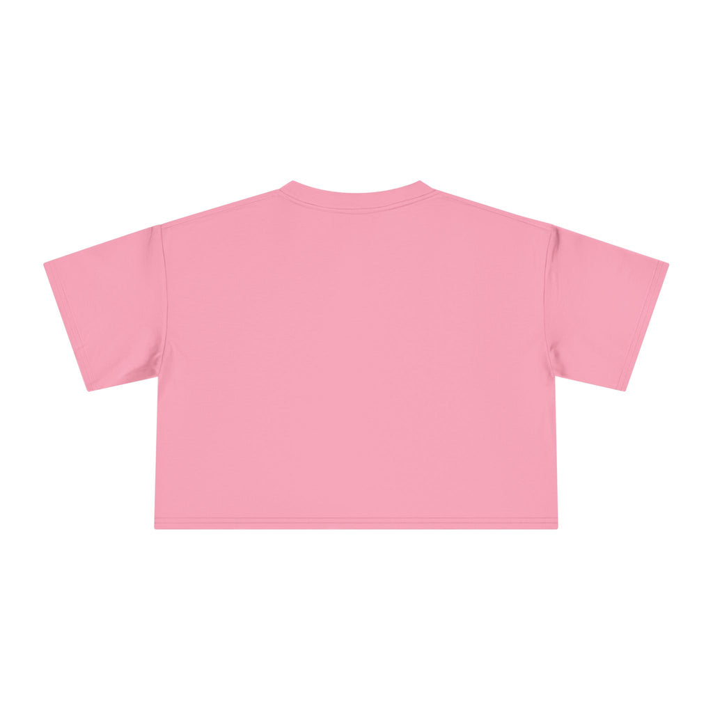 Beach Please graphic Crop Tee | tropical letters, pink bow