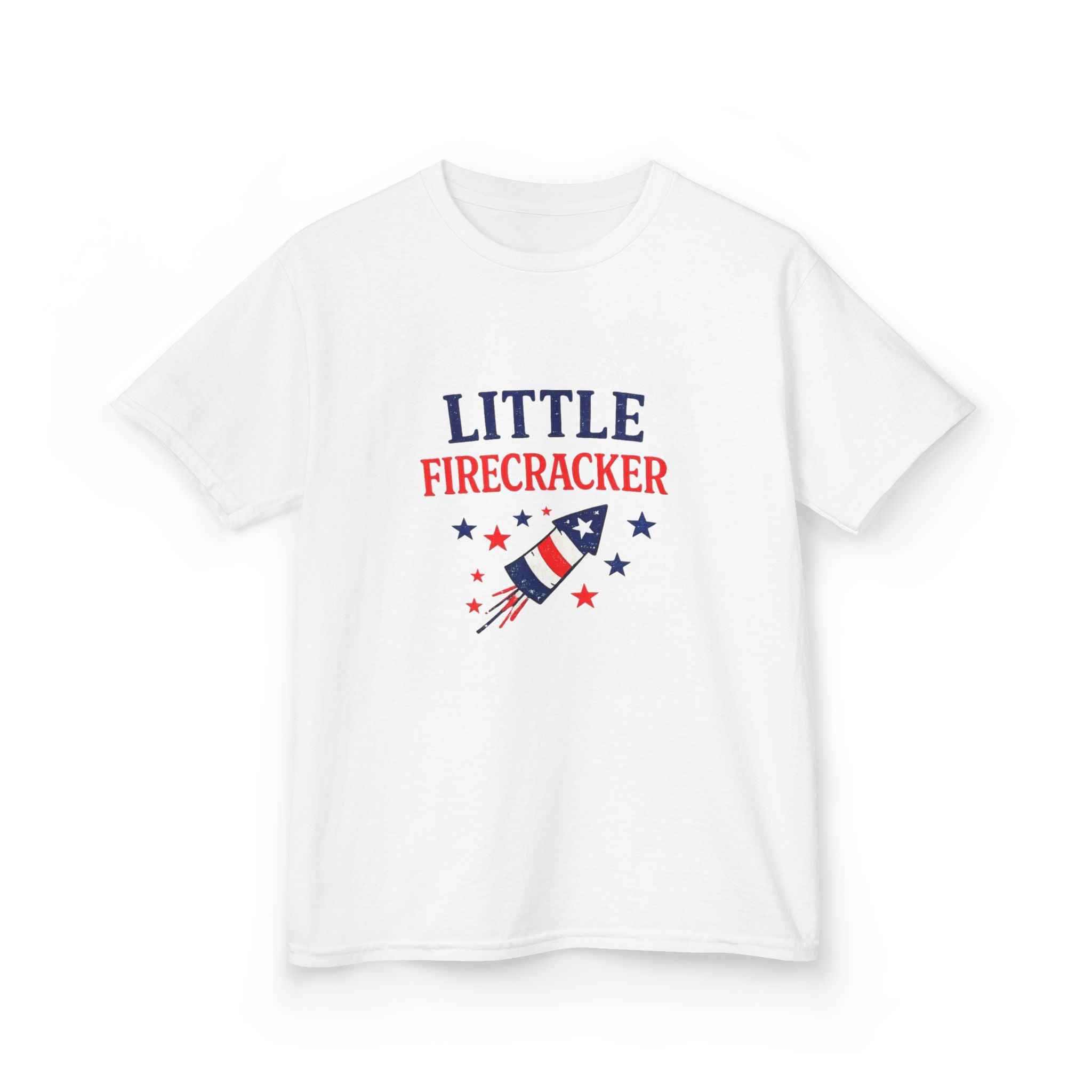 Little Firecracker Kids Tee | Patriotic Rocket, Fourth of July
