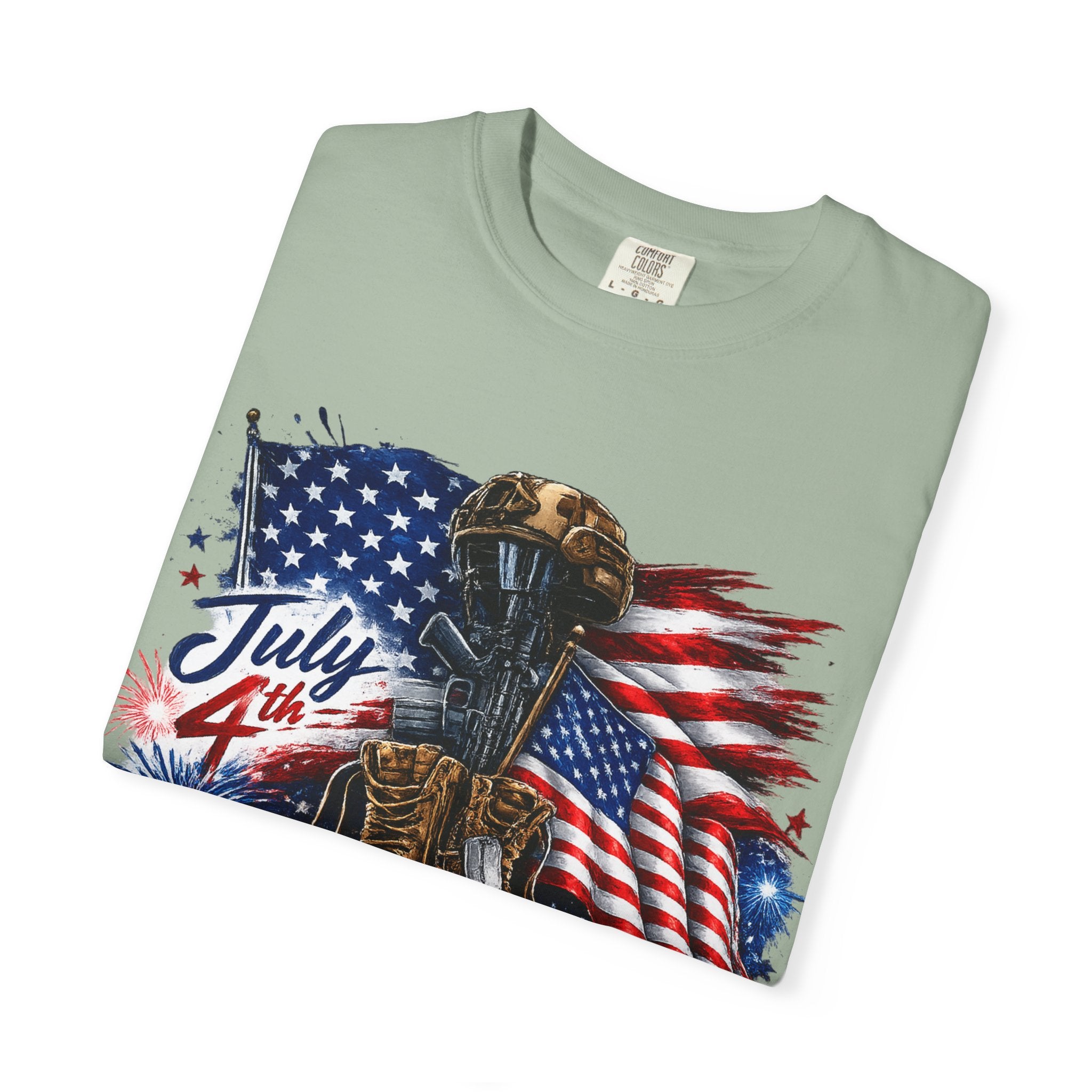 Freedom Isn't Free July 4th Flag Boots T-shirt | Patriotic Memorial Tee