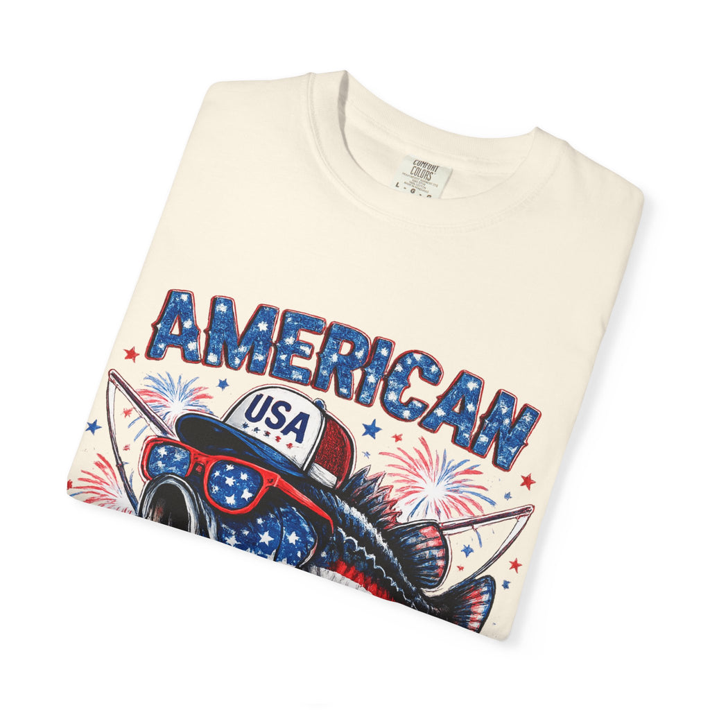 American Rebel Shark Graphic T-Shirt | USA Flag Sunglasses, Fireworks