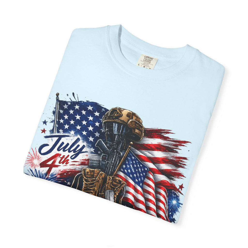 Freedom Isn't Free July 4th Flag Boots T-shirt | Patriotic Memorial Tee