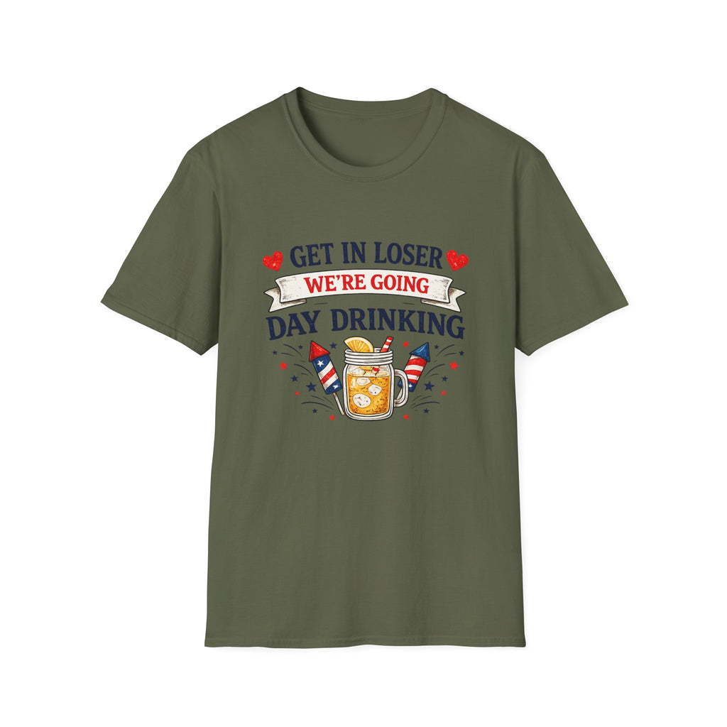 Get In Loser We're Going Day Drinking T-Shirt | Cocktail Graphic Tee