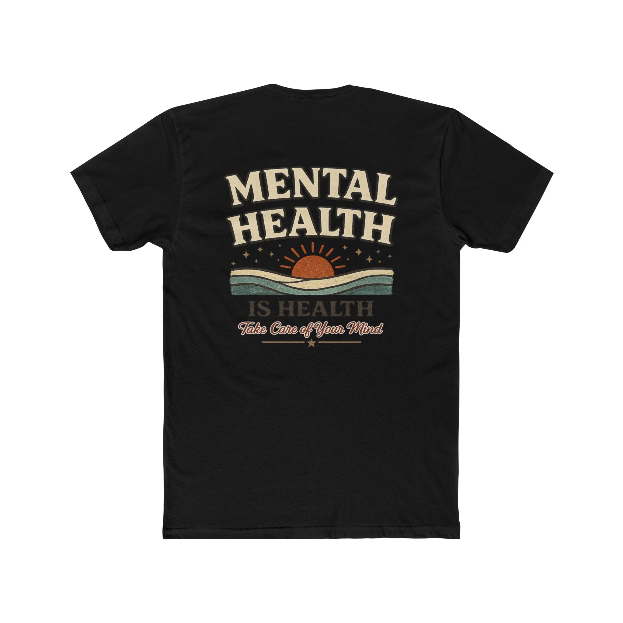 Mental Health Is Health Tee | Retro Sunrise, Take Care of Your Mind