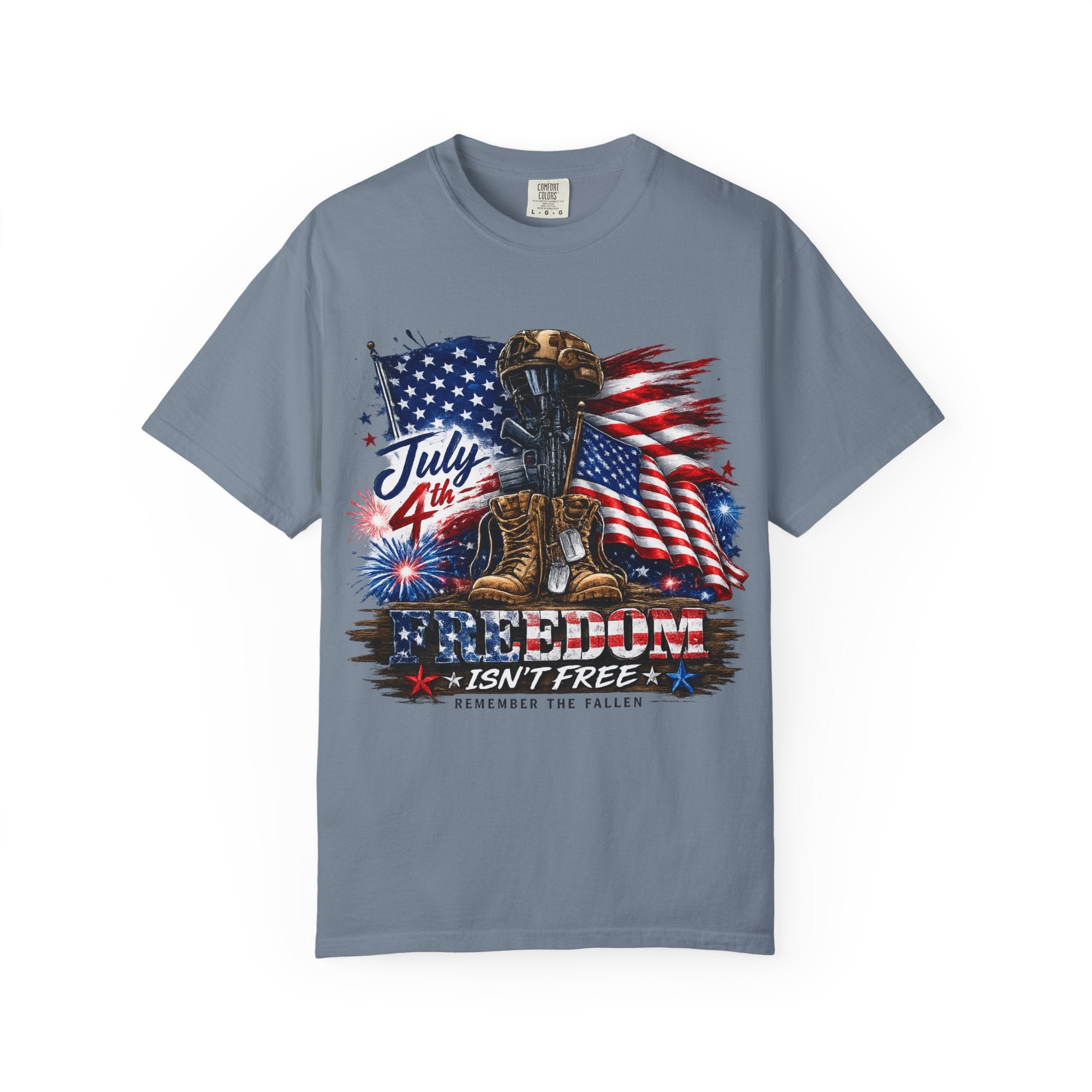Freedom Isn't Free July 4th Flag Boots T-shirt | Patriotic Memorial Tee