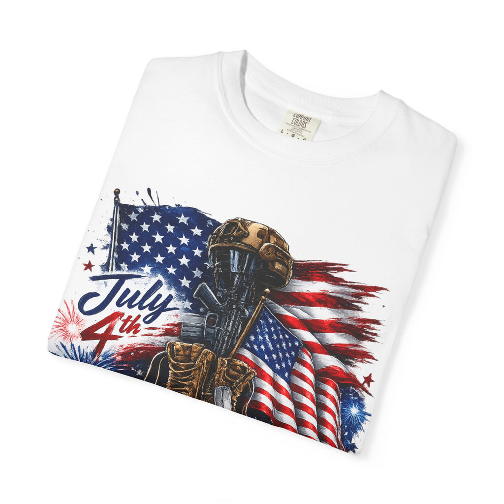 Freedom Isn't Free July 4th Flag Boots T-shirt | Patriotic Memorial Tee