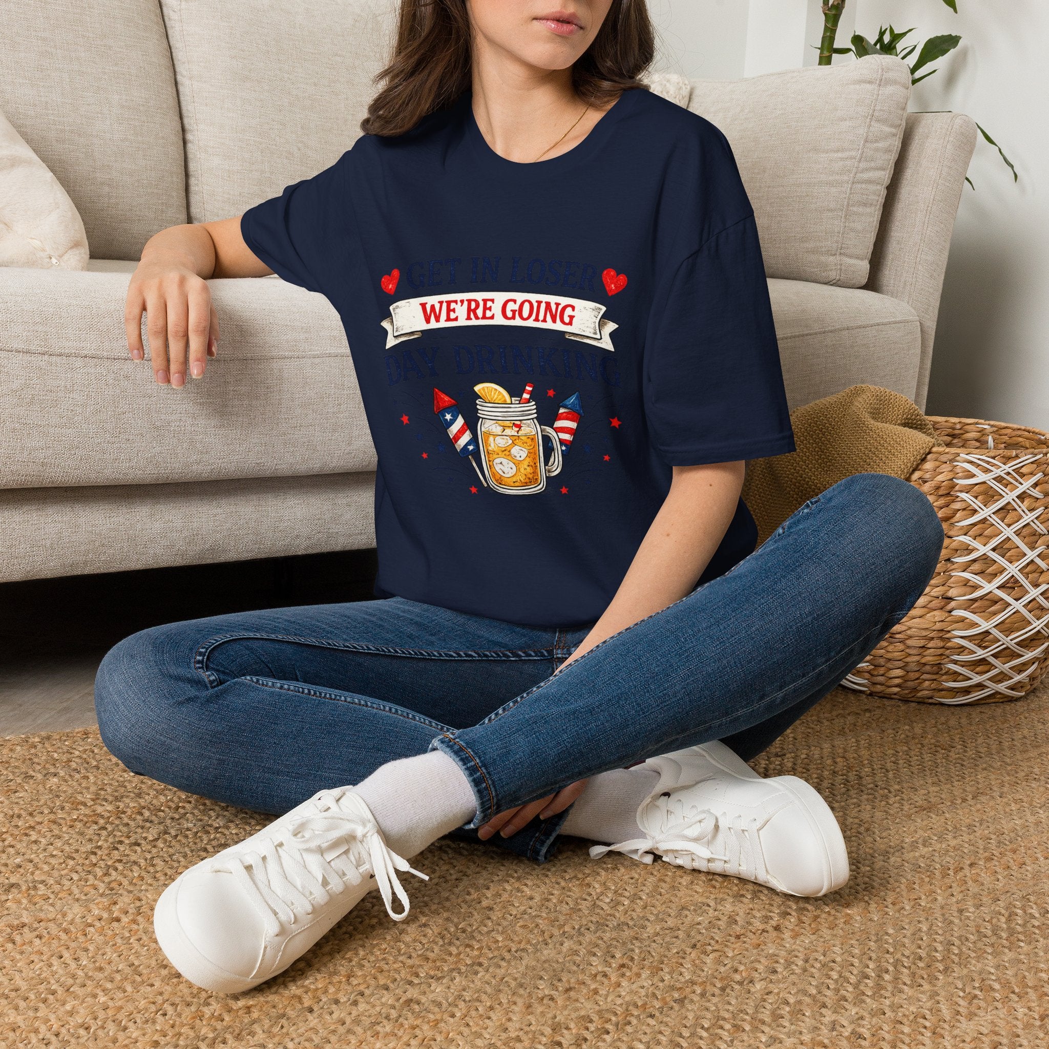 Get In Loser We're Going Day Drinking T-Shirt | Cocktail Graphic Tee