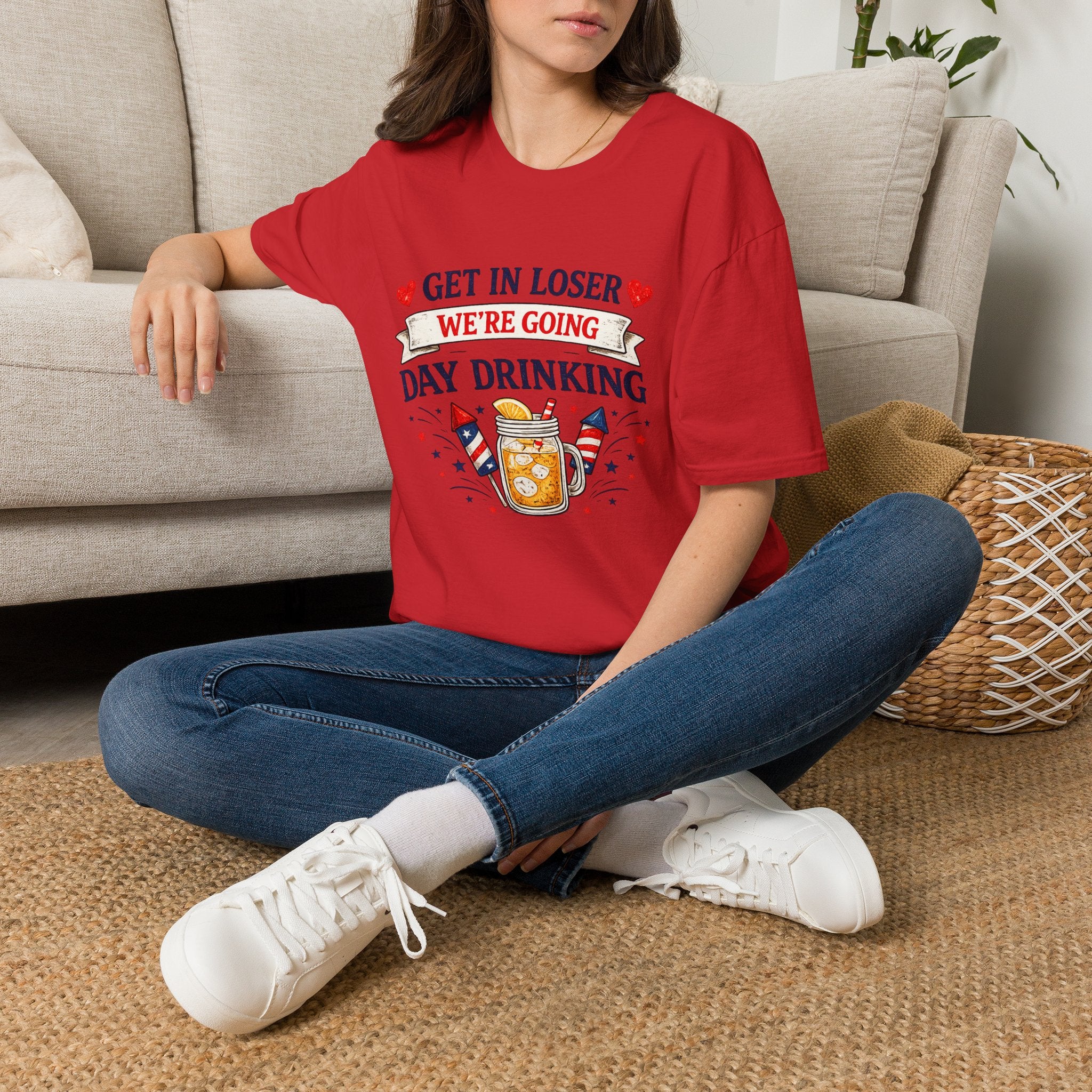Get In Loser We're Going Day Drinking T-Shirt | Cocktail Graphic Tee