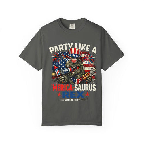 'Merica REX T-Shirt — Patriotic American Flag T-Rex Graphic Tee (Fourth of July)