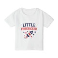 Little Firecracker Toddler T-shirt | Patriotic Rocket Stars 4th of July