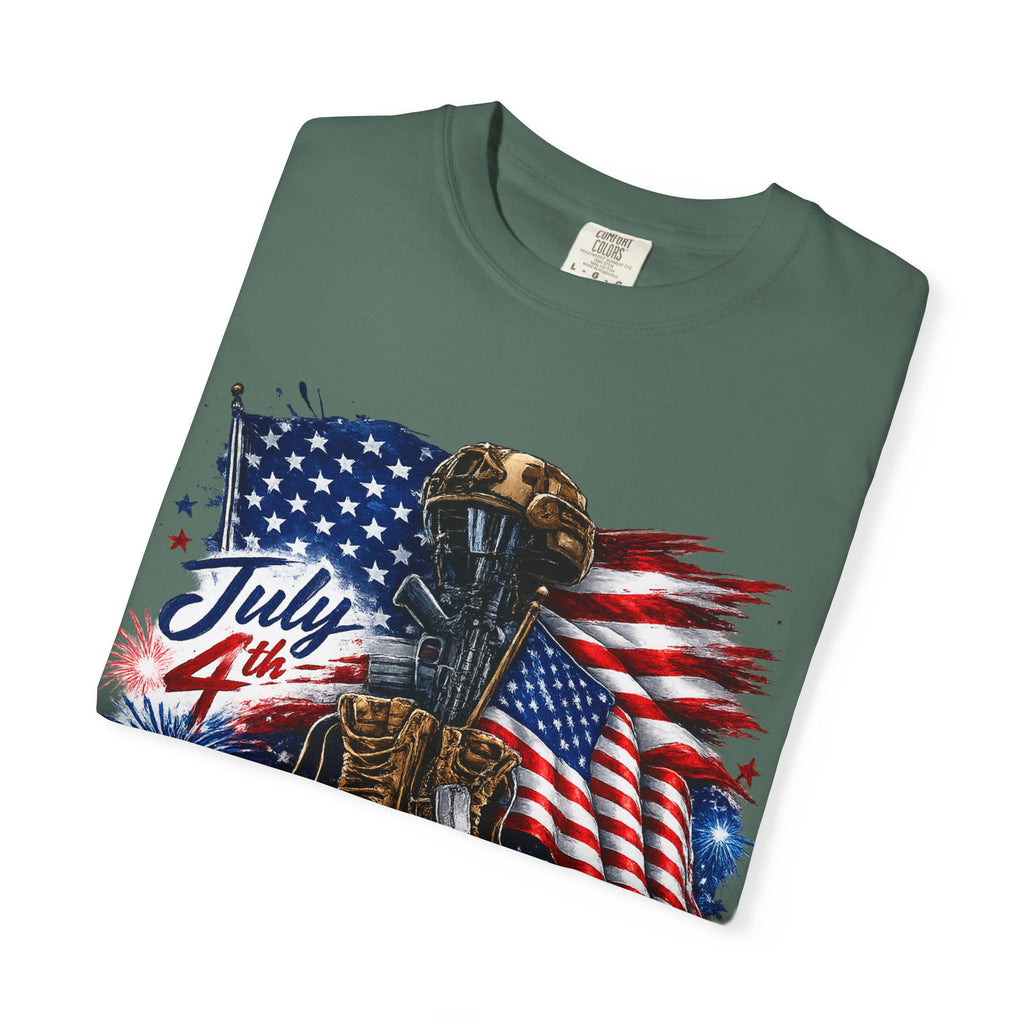 Freedom Isn't Free July 4th Flag Boots T-shirt | Patriotic Memorial Tee